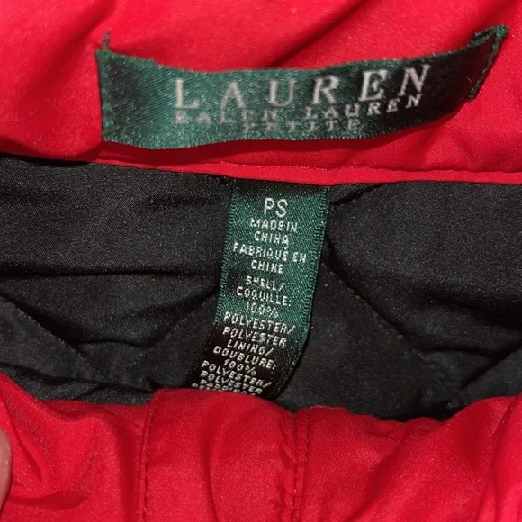 Ralph Lauren  NWT Vest   Quilted Red/ black lining                    Size SP - Picture 3 of 12